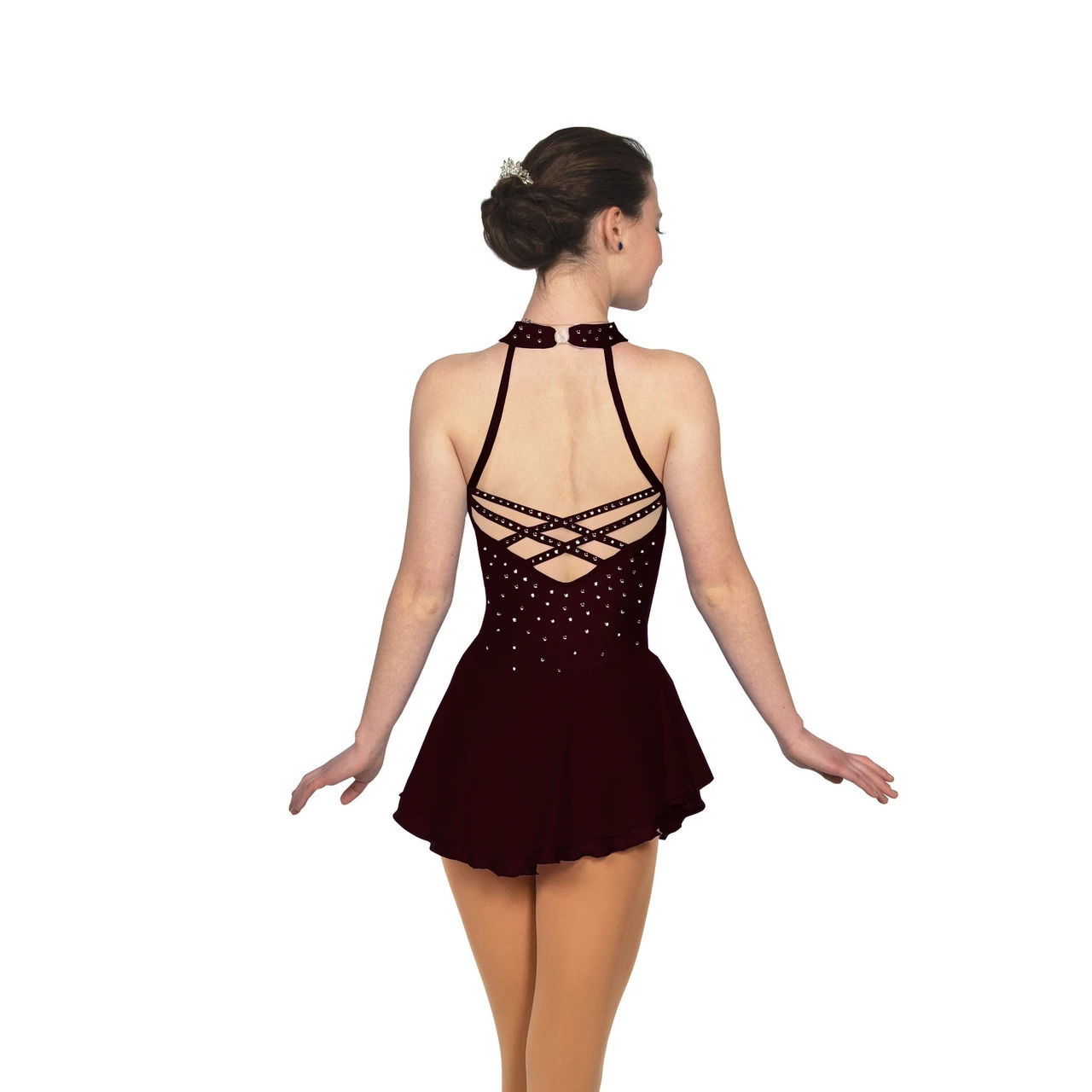 Solitaire Style F22004 Elegant Cross Back - Wine - Image 2