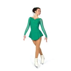 Solitaire Style F22011 Soft Ruched Dress- Emerald