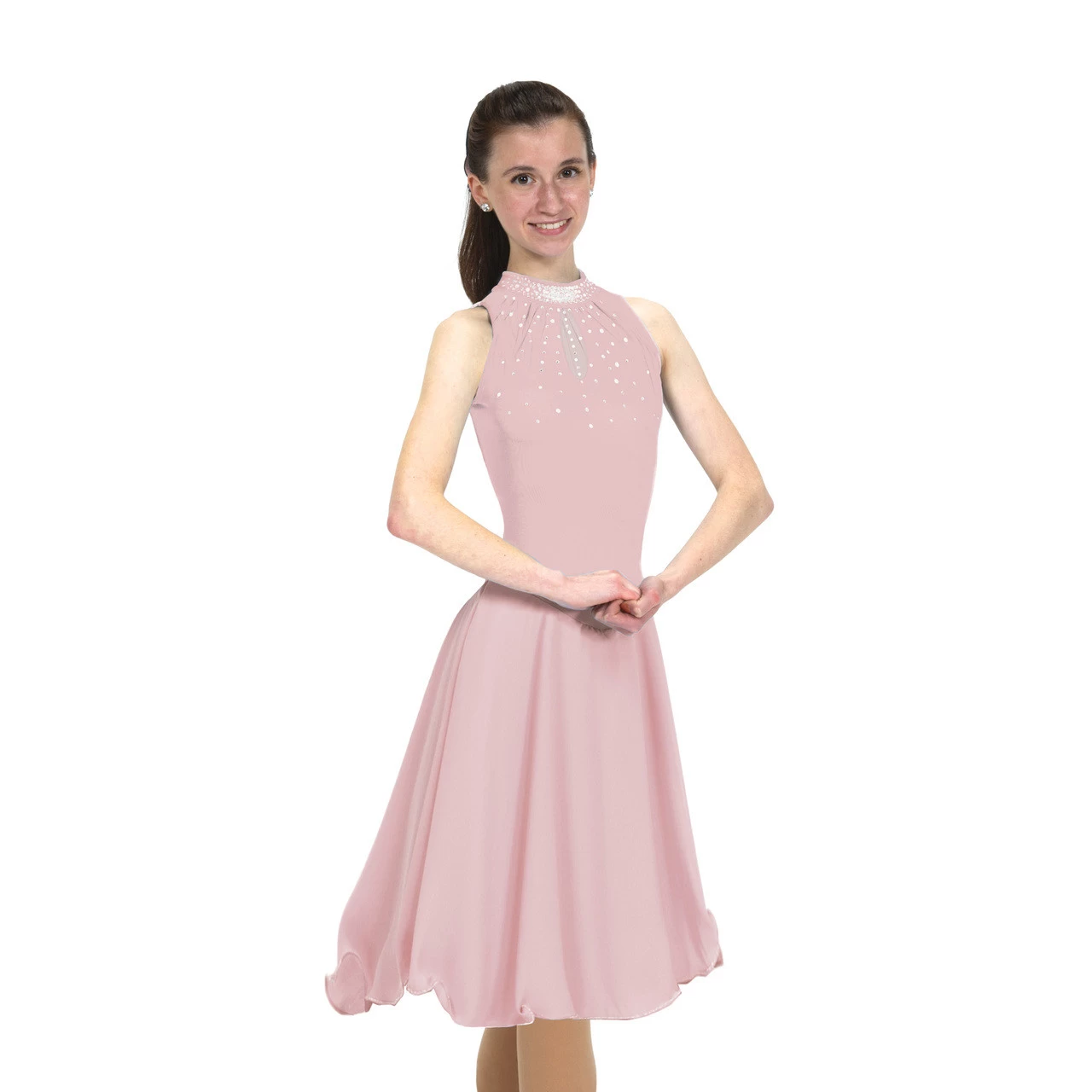 Solitaire Style D22018 Keyhole Dance Dress- Cameo Pink