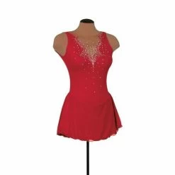 Solitaire Style F220112 Fancy Cutwork Dress- Red